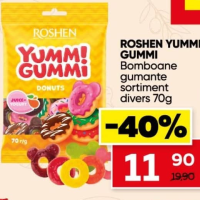 ROSHEN YUMMI GUMMI Bomboane gumante sortiment divers 70g