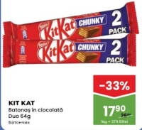 Kit Kat Шоколадный батончик Duo 64г