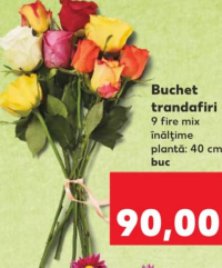 Buchet trandafiri 9 fire mix h 40 cm buc
