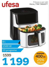 Ufesa Friteuză cu aer cald Heron TTAF-760ASTT 8 l