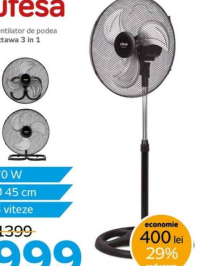 Ufesa Ventilator de podea Ottawa 3 in 1 70W d.45cm 3 viteze