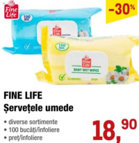 Fine Life Șervețele umede 100 bucăți