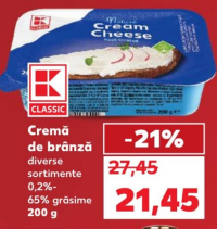 K-Classic Cremă de brânză diverse sortimente 200g