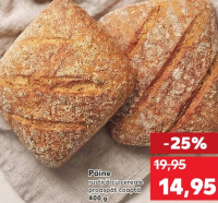 Pâine rustică cu cereale proaspăt coaptă 400 g