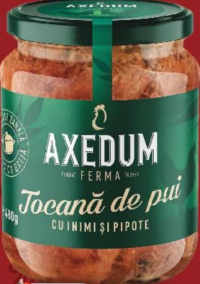 Axedum Tocană de pui cu inimi și pipote 480g