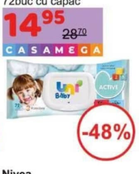 Uni baby Active servetele umede 72buc cu capac