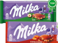 Milka Ciocolată Bubbly Milk / Alune / Arahide și Caramel 90g