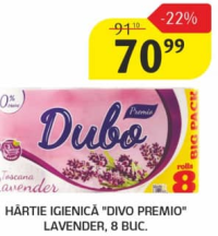 Hârtie igienică "Divo Premio" Lavender, 8 buc.