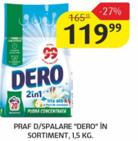 Praf d/spălare "Dero" în sortiment, 1.5 kg