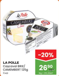 LA POLLE Cașcaval BRIE/CAMEMBERT 125g
