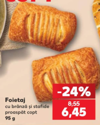 Foietaj cu brânză și stafide proaspăt copt 95 g