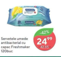 Servetele umede antibacterial cu capac Freshmaker 120buc