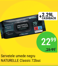 Servetele umede negru NATURELLE Classic 72buc