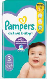 PAMPERS Active Baby 3/70, 4/62, 5/54, 6/48, 7/44 scutece pentru copii