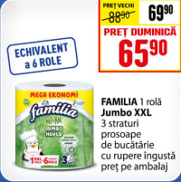 Familia 1 rolă Jumbo XXL prosoape de bucătărie 3 straturi