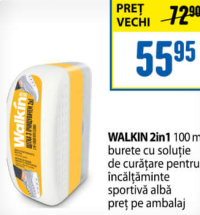 WALKIN 2in1 100 ml burete cu soluție de curățare pentru încălțăminte sportivă albă