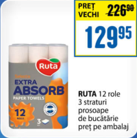 Ruta 12 role prosoape de bucătărie 3 straturi