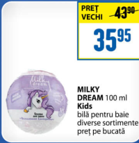 MILKY DREAM Kids Bilă pentru baie diverse sortimente 100 ml