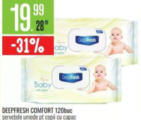 Deepfresh Comfort 120buc șervețele umede pt copii cu capac