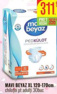 Mavi Beyaz XL 120-170cm Chiloței pentru adulți 30buc