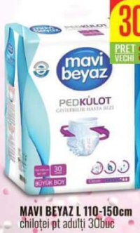 Mavi Beyaz L 110-150cm Chiloței pentru adulți 30buc
