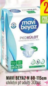Mavi Beyaz M 80-115cm Chiloței pentru adulți 30buc
