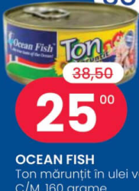 OCEAN FISH Ton mărunțit în ulei vegetal, C/M, 160 grame