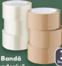 Parkside Bandă adezivă 66 m x 50 mm 3 bucăți