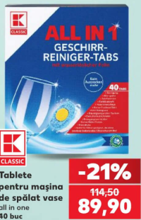 K-Classic Tablete pentru mașina de spălat vase all in one 40 buc