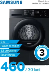 Samsung Mașină de rufe cu pompă de căldură DV90CGC2A0ABUA 9kg