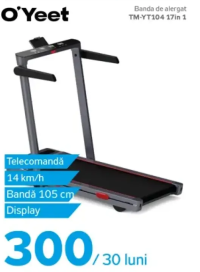 O'Yeet Banda de alergat TM-YT104 17in 1 14 km/h Bandă 105 cm Display