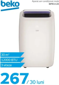 Beko Aparat aer condiționat mobil BPN112C 12000 BTU 3 viteze