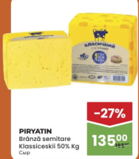 Piryatin Brânză semitare Klassiceskii 50% Kg