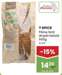 7 SPICE Pâine fără drojdii feliată 500g