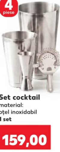Set cocktail din oțel inoxidabil 4 piese