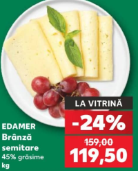 EDAMER Brânză semitare 45% grăsime kg