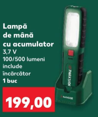Parkside Lampă de mână cu acumulator 3,7 V 1 buc