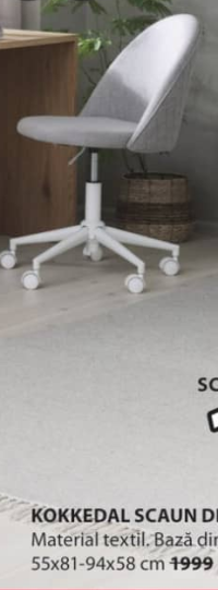 Kokkedal Scaun de birou 55x81-94x58 cm