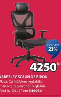Varpelev Scaun de birou 72x116-126x77 cm