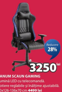 Ranum Scaun gaming 70x126-136x70 cm