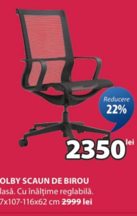 Folby Scaun de birou 57x107-116x62 cm